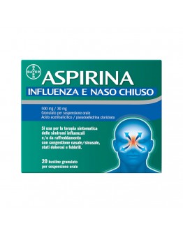 ASPIRINA INFLUENZA E NASO CHIUSO 20 BUSTINE 500mg/30mg 