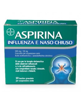 ASPIRINA INFLUENZA E NASO CHIUSO 10 BUSTINE 500mg/30mg